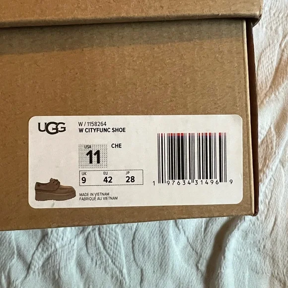 Ugg Cityfunc lace up platform shoes, chestnut, size 11, New in Box - Picture 15 of 15